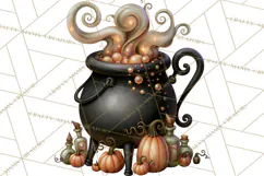 Vintage Halloween Clipart PNG, Halloween Retro Characters Product Image 5