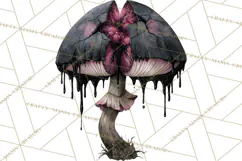Spooky Halloween Mushrooms PNG, Fall Mushroom Fungus Product Image 2