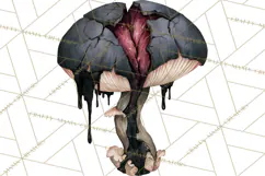 Spooky Halloween Mushrooms PNG, Fall Mushroom Fungus Product Image 3
