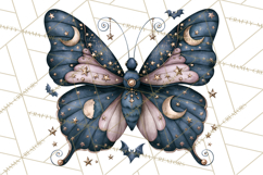 Halloween Butterflies Spooky Gothic Clipart PNG Product Image 3