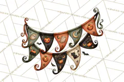 Vintage Halloween Clipart PNG, Halloween Retro Characters Product Image 3