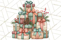 Christmas Village Clipart PNG, Winter Holiday Cottage Town Product Image 5