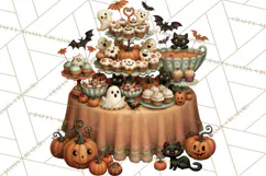Vintage Halloween Clipart PNG, Halloween Retro Characters Product Image 4