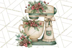 Vintage Christmas Kitchen Clipart PNG Product Image 5