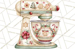 Vintage Christmas Kitchen Clipart PNG Product Image 2