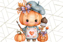 Pumpkin Munchkins Cute Halloween Clipart PNG Product Image 4
