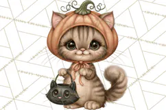 Halloween Critter Town Clipart PNG, Spooky Cottage Animals Product Image 3