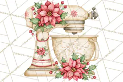 Vintage Christmas Kitchen Clipart PNG Product Image 3