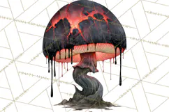 Spooky Halloween Mushrooms PNG, Fall Mushroom Fungus Product Image 3
