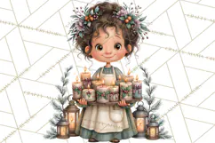 Christmas Village Clipart PNG, Winter Holiday Cottage Town Product Image 3