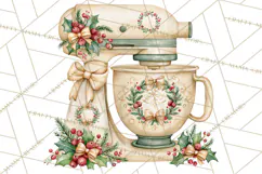 Vintage Christmas Kitchen Clipart PNG Product Image 4