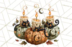 Vintage Halloween Clipart PNG, Halloween Retro Characters Product Image 4