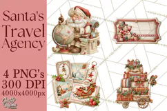 Santa's Travel Agency Christmas Clipart PNG Product Image 1