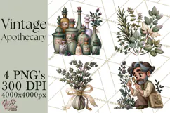 Vintage Apothecary World PNG Product Image 1