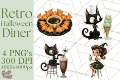 1950s Vintage Halloween Clipart Retro Soda Fountain Clip Art Product Image 1
