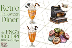 1950s Vintage Halloween Clipart Retro Soda Fountain Clip Art Product Image 1