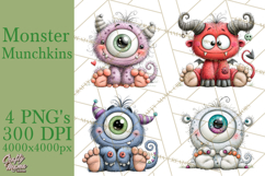 Monster Munchkins Halloween Characters PNG Product Image 1
