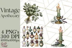 Vintage Apothecary World PNG Product Image 1
