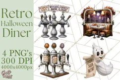 1950s Vintage Halloween Clipart Retro Soda Fountain Clip Art Product Image 1