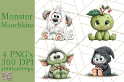 Monster Munchkins Halloween Characters PNG Product Image 1