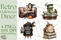 1950s Vintage Halloween Clipart Retro Soda Fountain Clip Art Product Image 1