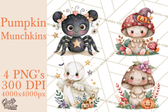 Pumpkin Munchkins Cute Halloween Clipart PNG Product Image 1