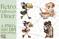 1950s Vintage Halloween Clipart Retro Soda Fountain Clip Art Product Image 1