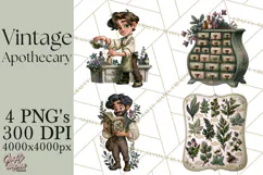 Vintage Apothecary World PNG Product Image 1