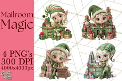 Santa’s Mailroom Christmas Clipart PNG Product Image 1