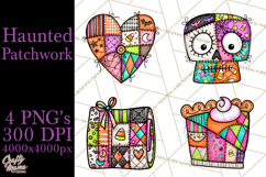 Haunted Patchwork Halloween Characters PNG Product Image 1