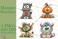 Monster Munchkins Halloween Characters PNG Product Image 1