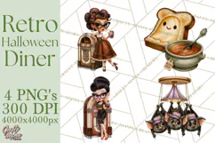 1950s Vintage Halloween Clipart Retro Soda Fountain Clip Art Product Image 1