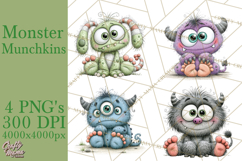 Monster Munchkins Halloween Characters PNG Product Image 1
