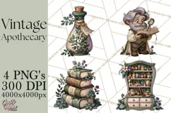 Vintage Apothecary World PNG Product Image 1