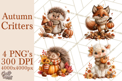 Autumn Critters PNG Cute Woodland Clipart Product Image 1