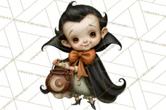 Vintage Halloween Clipart PNG, Halloween Retro Characters Product Image 3