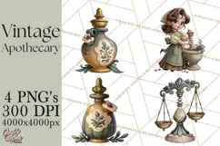 Vintage Apothecary World PNG Product Image 1