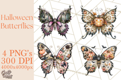 Halloween Butterflies Spooky Gothic Clipart PNG Product Image 1