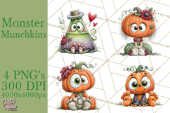 Monster Munchkins Halloween Characters PNG Product Image 1