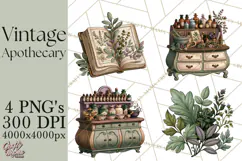 Vintage Apothecary World PNG Product Image 1