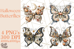 Halloween Butterflies Spooky Gothic Clipart PNG Product Image 1