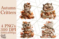 Autumn Critters PNG Cute Woodland Clipart Product Image 1