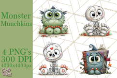 Monster Munchkins Halloween Characters PNG Product Image 1