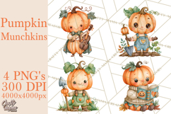 Pumpkin Munchkins Cute Halloween Clipart PNG Product Image 1