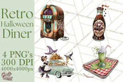 1950s Vintage Halloween Clipart Retro Soda Fountain Clip Art Product Image 1