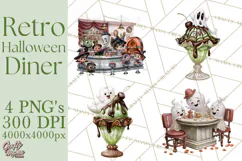 1950s Vintage Halloween Clipart Retro Soda Fountain Clip Art Product Image 1