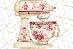 Vintage Christmas Kitchen Clipart PNG Product Image 5