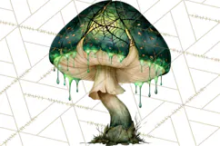 Spooky Halloween Mushrooms PNG, Fall Mushroom Fungus Product Image 2