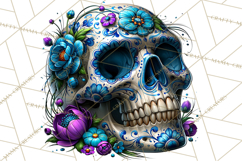 Floral Skull PNG Clipart, Spooky Gothic Halloween Png Product Image 3