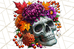 Floral Skull PNG Clipart, Spooky Gothic Halloween Png Product Image 2